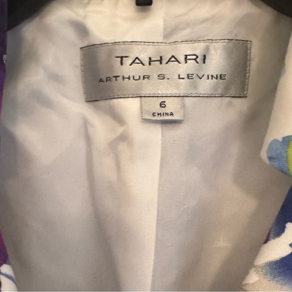 Tahari Floral Multicolor Jacket - Purple, Blue, Green